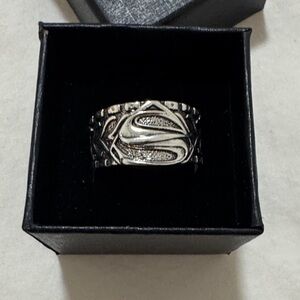 Silver Superman Ring NWT includes gift box.